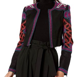 NEW BCBGMAXAZRIA Embroidered Cropped Jacket size-S